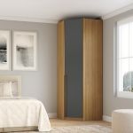 Guarda Roupa Modular 1 Porta Canto 45 Altezza Trend Belmax Freijó/Titânio