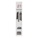 Guarda Roupa Modular 1 Porta Espelho com Prateleiras/Cabideiros 45 cm Altezza Trend Belmax Branco