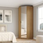 Guarda Roupa Modular 1 Porta Espelho Canto 45 Altezza Trend Belmax Freijó