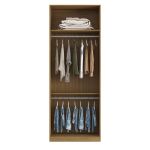 Guarda Roupa Modular 2 Portas Espelho com Prateleiras/Cabideiros 90 cm Altezza Trend Belmax Freijó