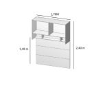Módulo Aéreo para Cama Queen MDF Altezza Trend Belmax Branco