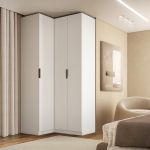 Guarda Roupa de Canto Reto 3 Portas MDF Altezza Clean Belmax Branco