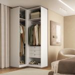 Guarda Roupa de Canto Reto 3 Portas MDF Altezza Clean Belmax Branco