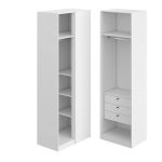 Guarda Roupa de Canto Reto 3 Portas MDF Altezza Clean Belmax Branco