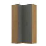 Guarda Roupa de Canto Reto 3 Portas MDF Altezza Clean Belmax Freijó/Titânio