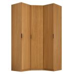 Guarda Roupa de Canto Obliquo 3 Portas MDF Altezza Clean Belmax Freijó