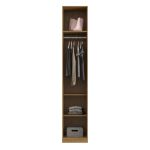 Guarda Roupa Modular 1 Porta com Prateleiras/Cabideiros 45 cm Altezza Clean Belmax Freijó
