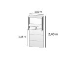 Módulo Aéreo para Cama de Solteiro MDF Altezza Clean Belmax Branco