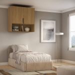 Módulo Aéreo para Cama de Solteiro MDF Altezza Clean Belmax Freijó
