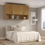Módulo Aéreo para Cama Queen MDF Altezza Clean Belmax Freijó