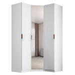 Guarda Roupa de Canto Obliquo Espelho 3 Portas MDF Altezza Clean Belmax Branco