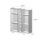 Guarda Roupa Casal 5 Portas MDF com Espelho Lotus 1,85m Belmax Branco