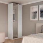 Guarda Roupa de Canto Reto Modular Espelho Altezza Belmax Branco
