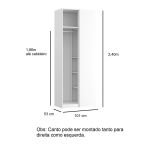 Guarda Roupa de Canto Reto Modular Espelho Altezza Belmax Freijó