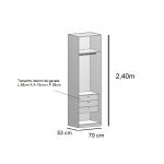 Closet Modulado Sem Portas com Gavetas 70cm Altezza Belmax Branco