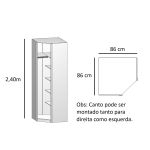 Closet Modulado de Canto 45º Sem Portas Altezza Belmax Freijó