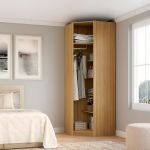 Closet Modulado de Canto 45º Sem Portas Altezza Belmax Freijó