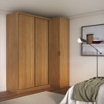 Guarda Roupa de Canto Porta de Correr 3 Portas MDF Altezza Clean Belmax Freijó