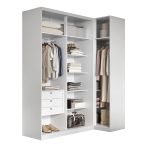 Guarda Roupa de Canto Porta de Correr 3 Portas com EspelhoMDF Altezza Clean Belmax Branco