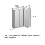 Guarda Roupa de Canto Porta de Correr 3 Portas 2 Espelhos Altezza Clean Belmax Branco