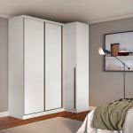 Guarda Roupa de Canto Porta de Correr 3 Portas MDF Altezza Trend Belmax Branco