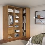 Guarda Roupa de Canto Porta de Correr 3 Portas MDF Altezza Trend Belmax Freijó/Titânio