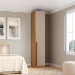 Guarda Roupa Modular 1 Porta com Prateleiras/Cabideiros 45cm Altezza Trend Belmax Freijó/Off White