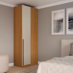 Guarda Roupa de Canto Reto Modular Altezza Trend Belmax Freijó/Off White