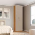 Guarda Roupa Modular 2 Portas com Gavetas 70cm Altezza Clean Belmax Freijó/Off White