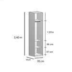 Guarda Roupa Modular 2 Portas com Prateleiras/Cabideiros 70cm Altezza Clean Belmax Freijó/Off White