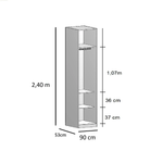 Guarda Roupa Modular 2 Portas Reflecta com Prateleiras/Cabideiros 90cm Altezza Belmax Branco