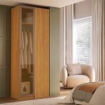 Guarda Roupa de Canto Reto Modular Reflecta Altezza Belmax Freijó