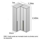 Guarda Roupa de Canto Reto 3 Portas 1 Reflecta  Altezza Trend Belmax Freijó