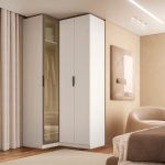 Guarda Roupa de Canto Reto 3 Portas 1 Reflecta Altezza Clean Belmax Branco