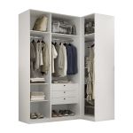 Guarda Roupa de Canto Reto 4 Portas 1 Reflecta Altezza Trend Belmax Branco