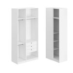 Guarda Roupa de Canto Reto 4 Portas 1 Reflecta Altezza Clean Belmax Freijó