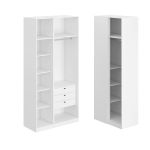 Guarda Roupa de Canto Reto 4 Portas 1 Reflecta Altezza Clean Belmax Freijó