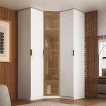 Guarda Roupa de Canto Obliquo Reflecta 3 Portas MDF Altezza Clean Belmax Branco