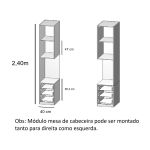 Módulo Mesa de Cabeceira Direita/Esquerda Altezza Trend Belmax Branco