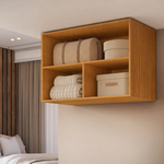 Armário Aéreo Organizador Multiuso MDF 02 Portas Altezza Belmax Freijó/Titânio