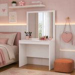 Penteadeira com Espelho 01 Gaveta MDF Altezza Belmax Branco
