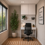Escrivaninha com Painel e Aéreo 01 Gaveta 02 Portas MDF Altezza Belmax Branco