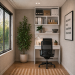 Escrivaninha com Painel e Aéreo 01 Gaveta 02 Portas MDF Altezza Belmax Branco