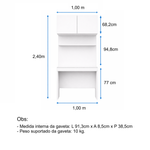 Escrivaninha com Painel e Aéreo 01 Gaveta 02 Portas MDF Altezza Belmax Freijó/Off White