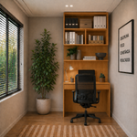 Escrivaninha com Painel e Aéreo 01 Gaveta 02 Portas MDF Altezza Belmax Freijó/Off White