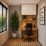 Escrivaninha com Painel e Aéreo 01 Gaveta 02 Portas MDF Altezza Belmax Freijó/Off White