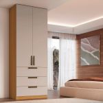 Guarda Roupa Modular 2 Portas 3 Gavetas 70cm Altezza Trend Belmax Freijó/Off White