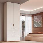 Guarda Roupa Modular 2 Portas 3 Gavetas 70cm Altezza Clean Belmax Branco