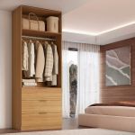 Guarda Roupa Modular 2 Portas 3 Gavetas 70cm Altezza Clean Belmax Freijó