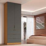 Guarda Roupa Modular 2 Portas 3 Gavetas 70cm Altezza Clean Belmax Freijó/Titânio